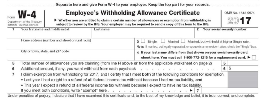 W-4 IRS Form